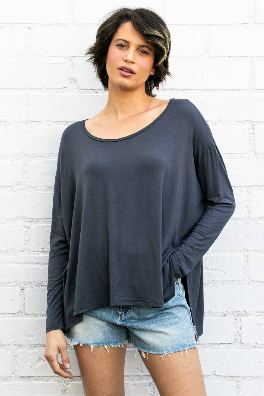 Slouchy Top with Side Slit - The Daisy Chain