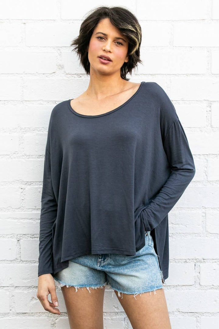 Slouchy Top with Side Slit - The Daisy Chain