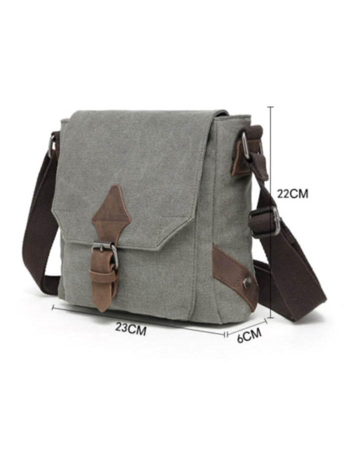 Small Canvas Shoulder Bag - Grey - The Daisy Chain