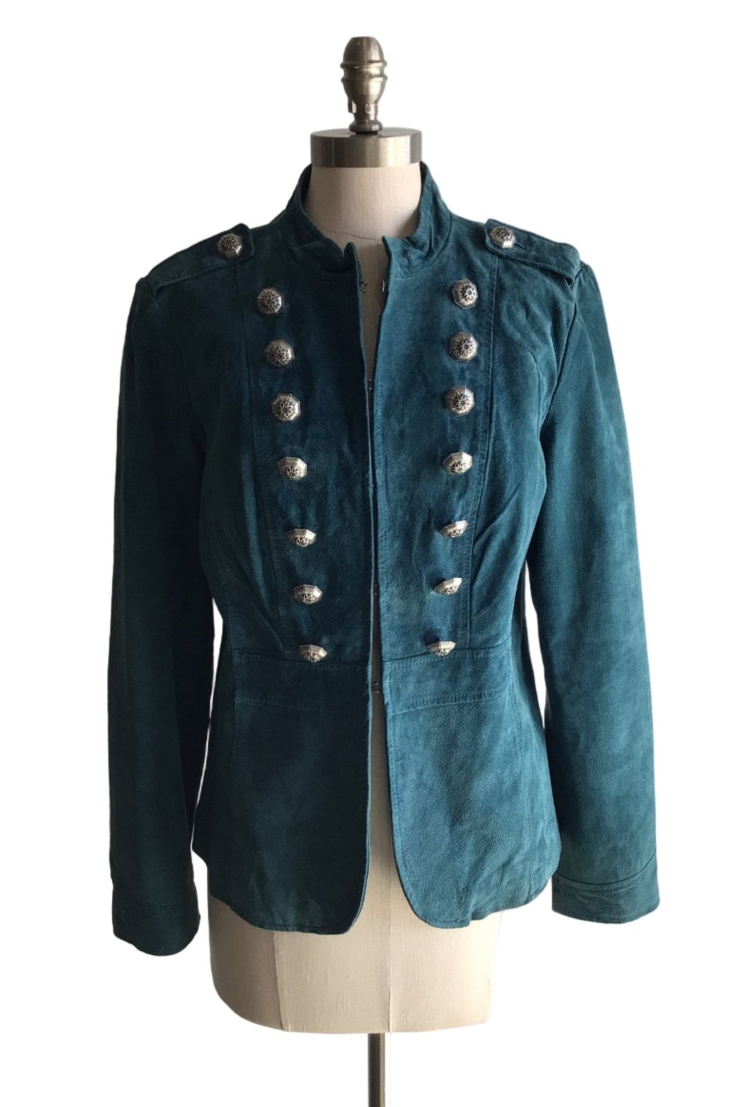 Teal Suede Leather Jacket - The Daisy Chain