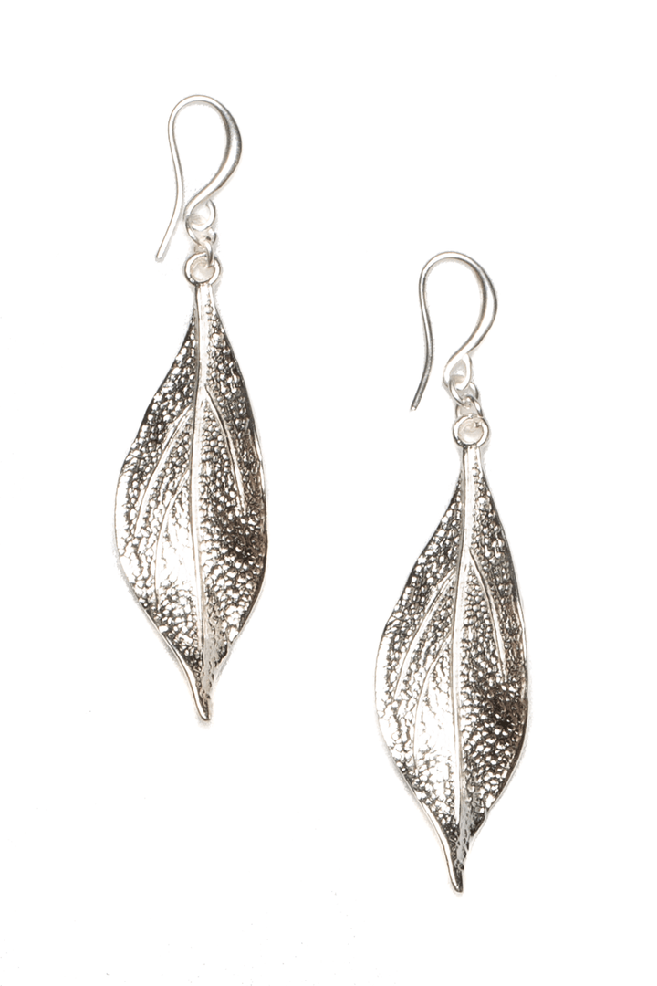 Textured Leaf Earrings - The Daisy Chain