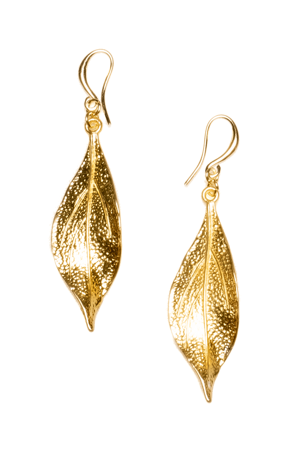 Textured Leaf Earrings - The Daisy Chain