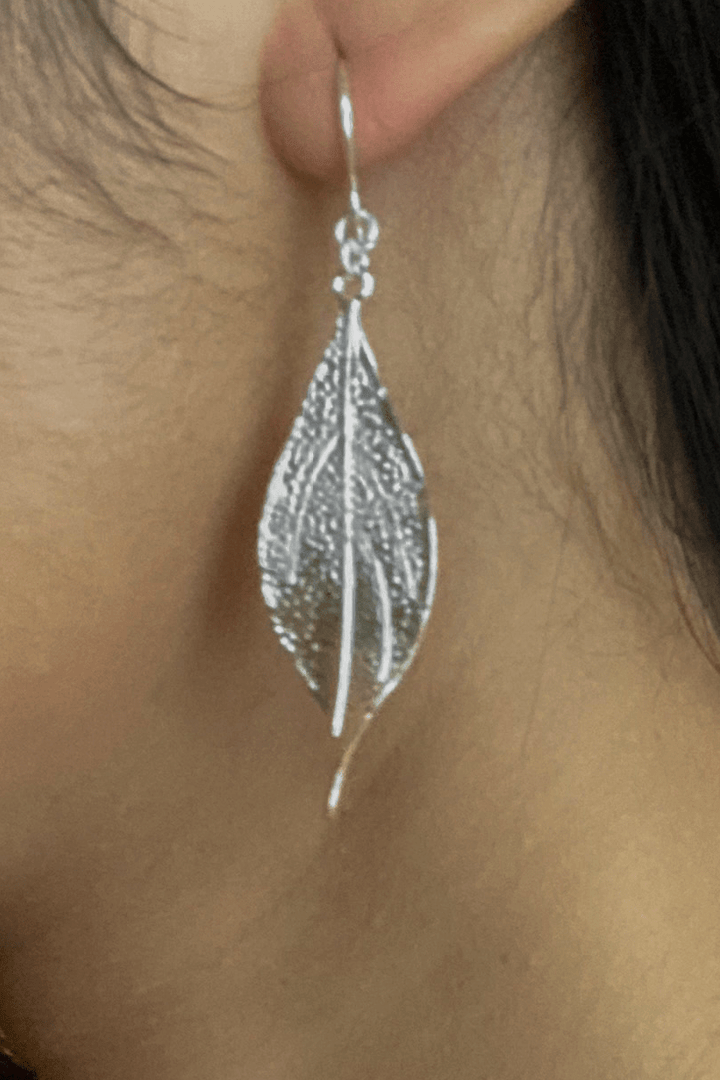 Textured Leaf Earrings - The Daisy Chain