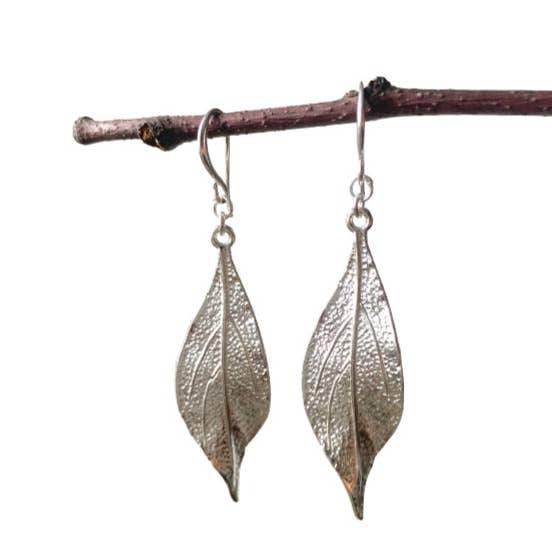 Textured Leaf Earrings - The Daisy Chain
