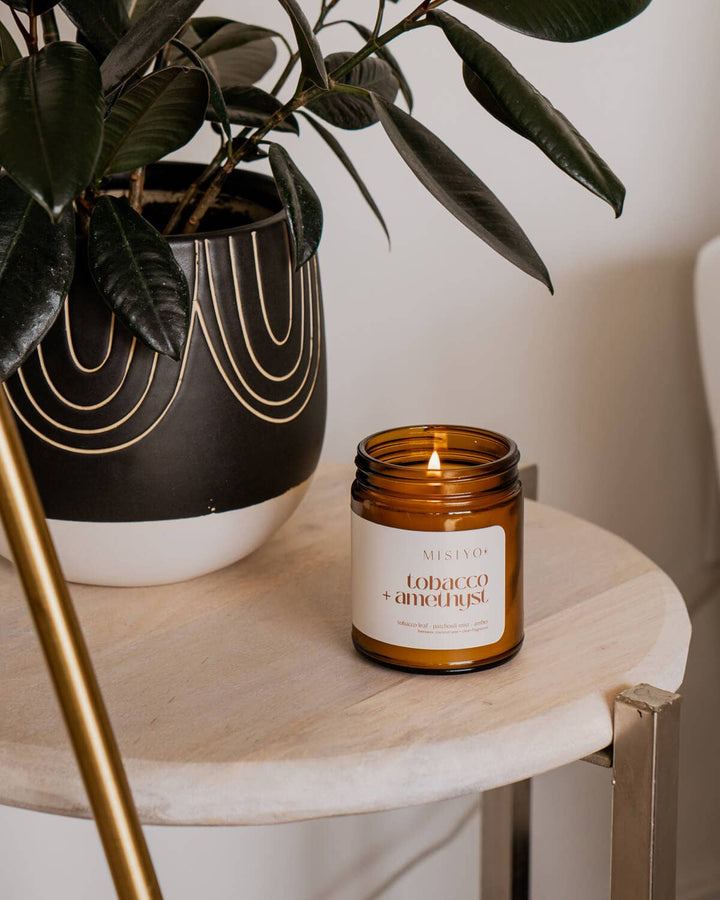 Tobacco + Amethyst | Beeswax Blend Candle Jar - The Daisy Chain