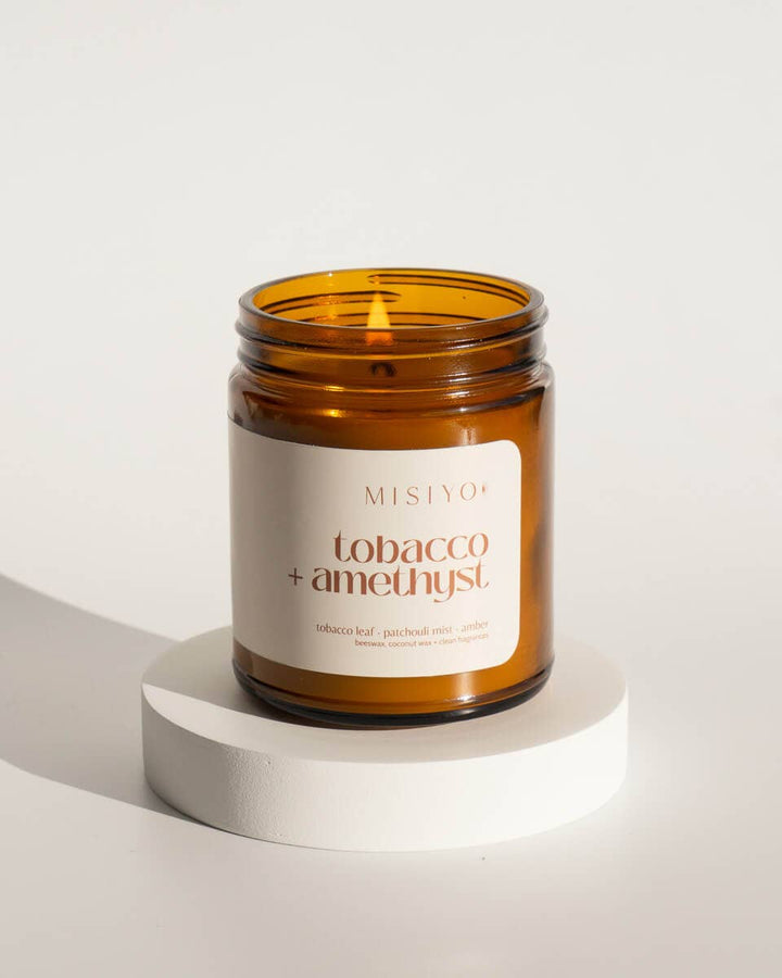 Tobacco + Amethyst | Beeswax Blend Candle Jar - The Daisy Chain