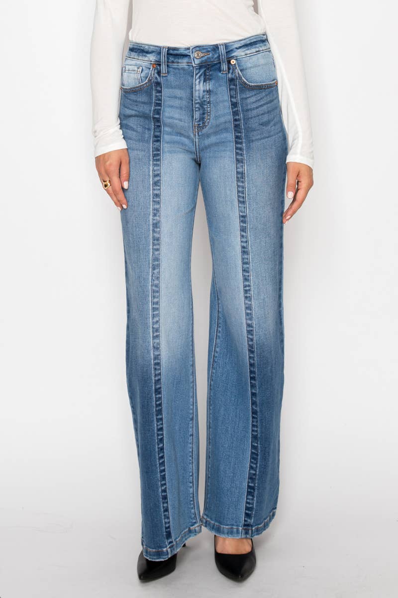 TUMMY CONTROL HIGH RISE RELAXED FLARE JEANS - The Daisy Chain