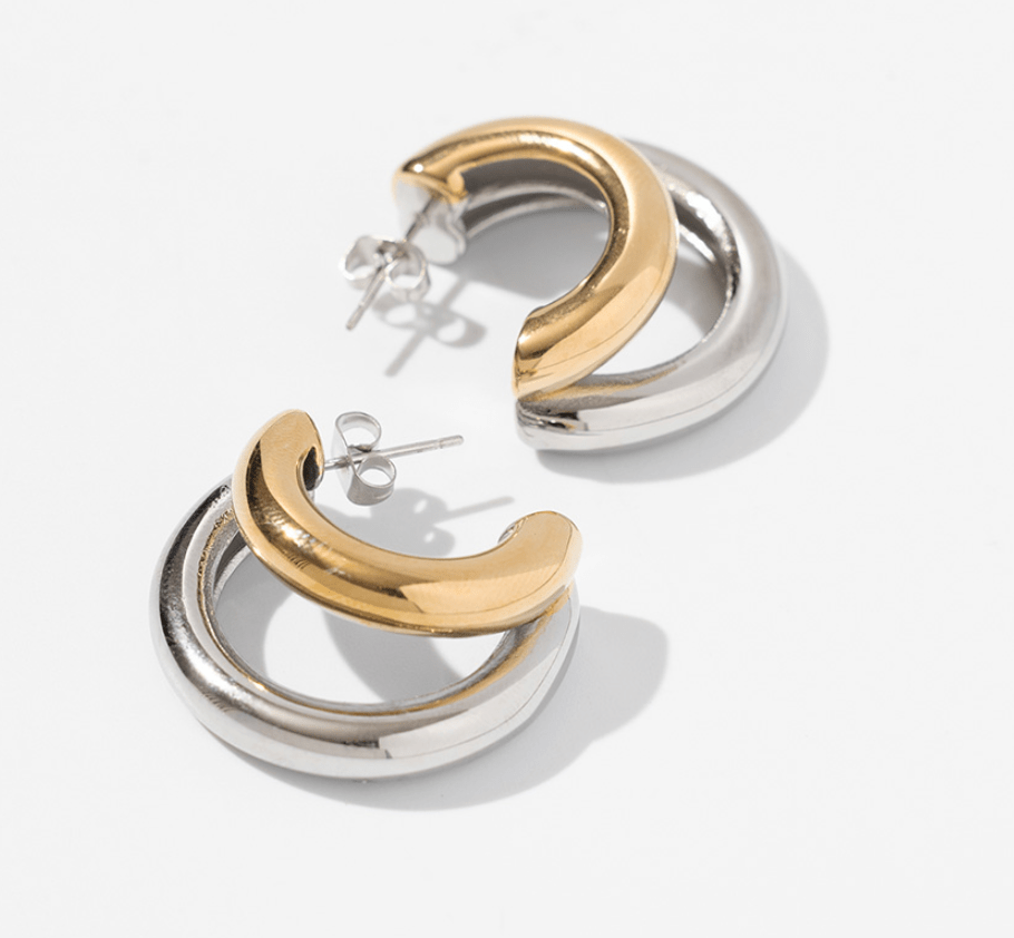 Two Tone Double Hoop - The Daisy Chain