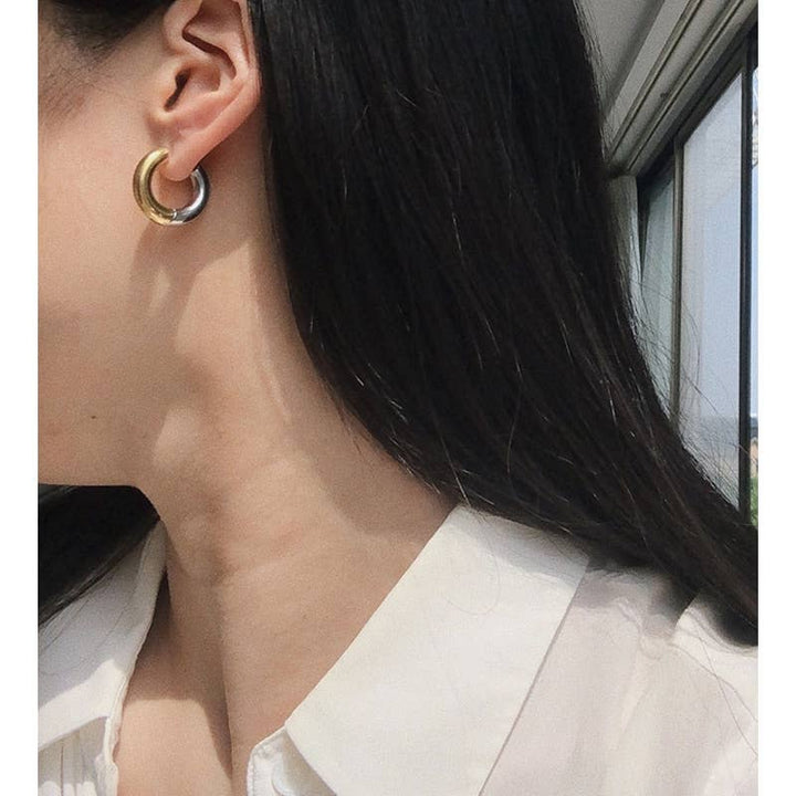 Two Tone Earring - Medium - The Daisy Chain