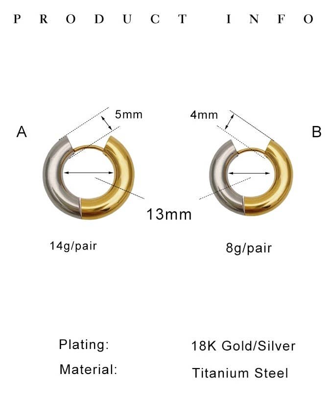 Two Tone Earring - Medium - The Daisy Chain