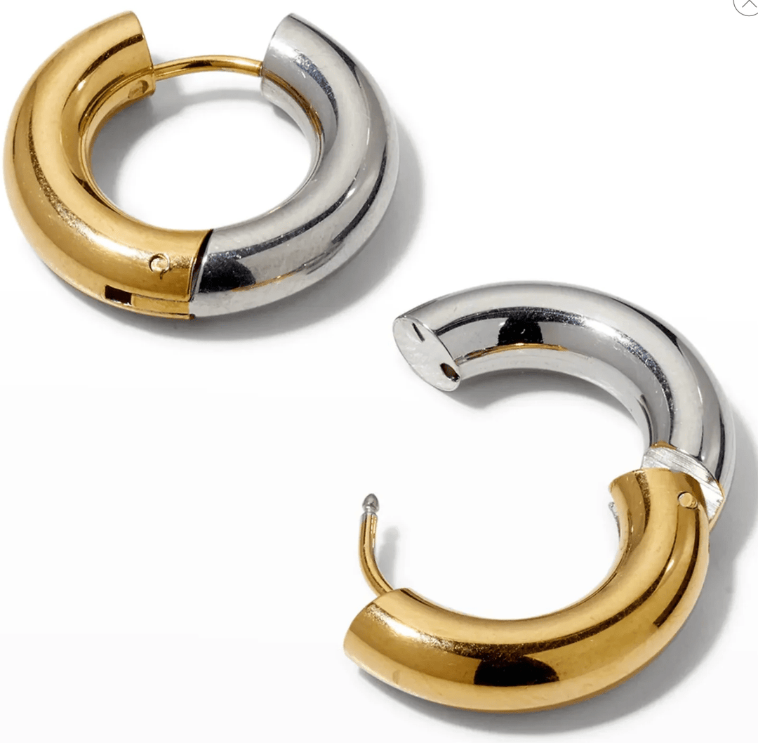 Two Tone Hoop Earring - Large - The Daisy Chain