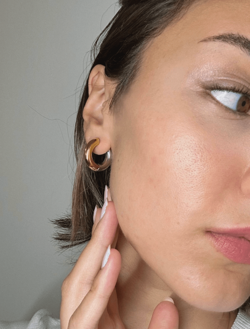 Two Tone Hoop Earring - Large - The Daisy Chain