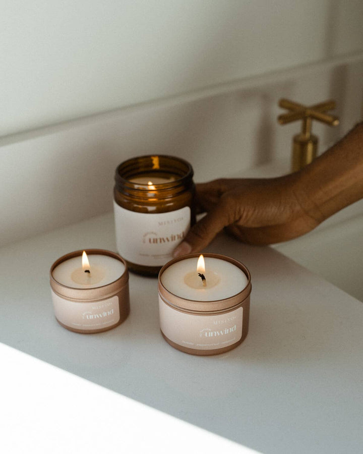 Unwind | All - Natural Beeswax Blend Candle Jar - The Daisy Chain