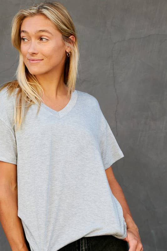V - Neck Soft Tee: Off White - The Daisy Chain