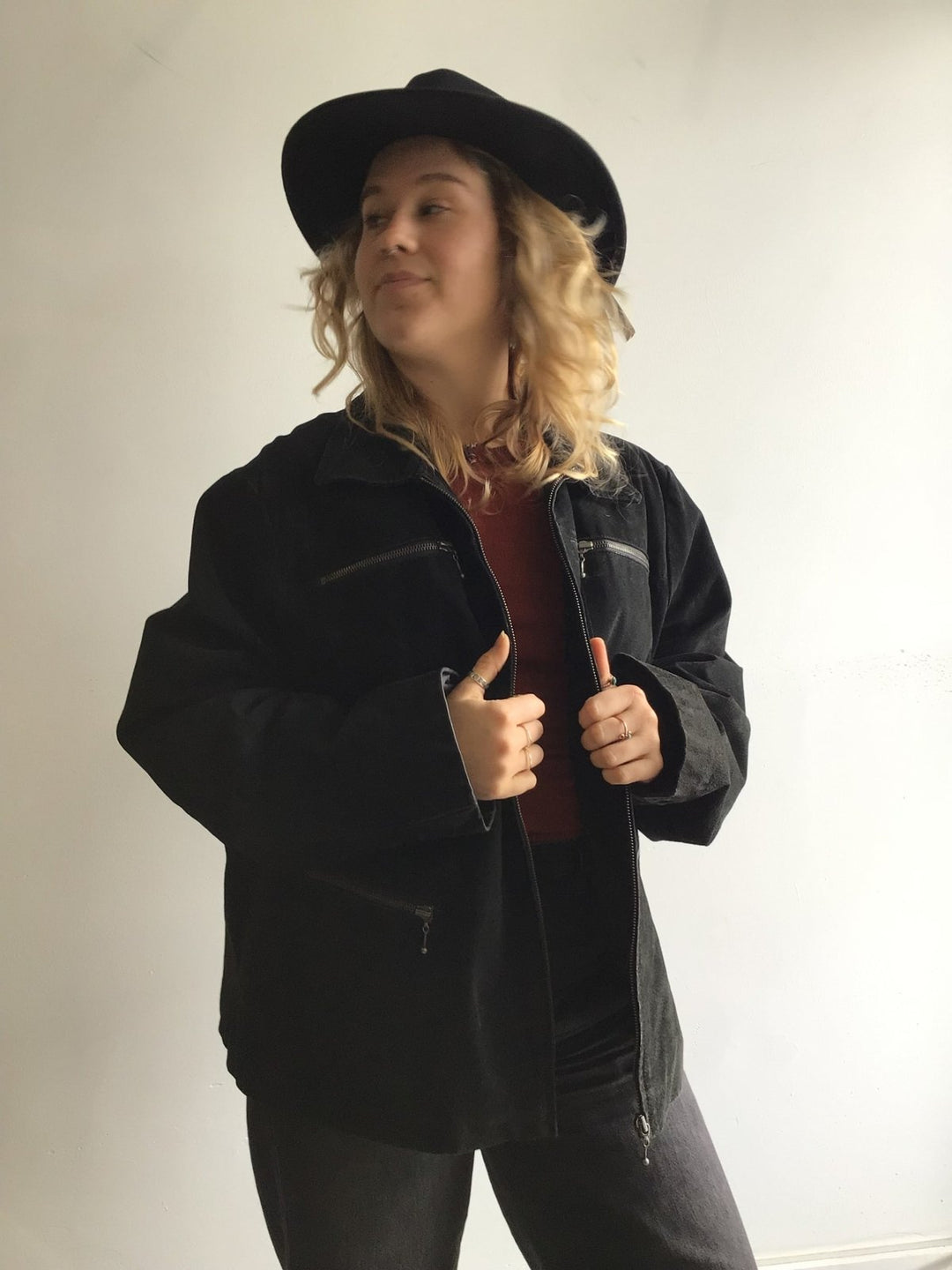Vintage Black Suede Jacket - The Daisy Chain