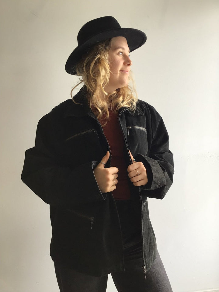 Vintage Black Suede Jacket - The Daisy Chain