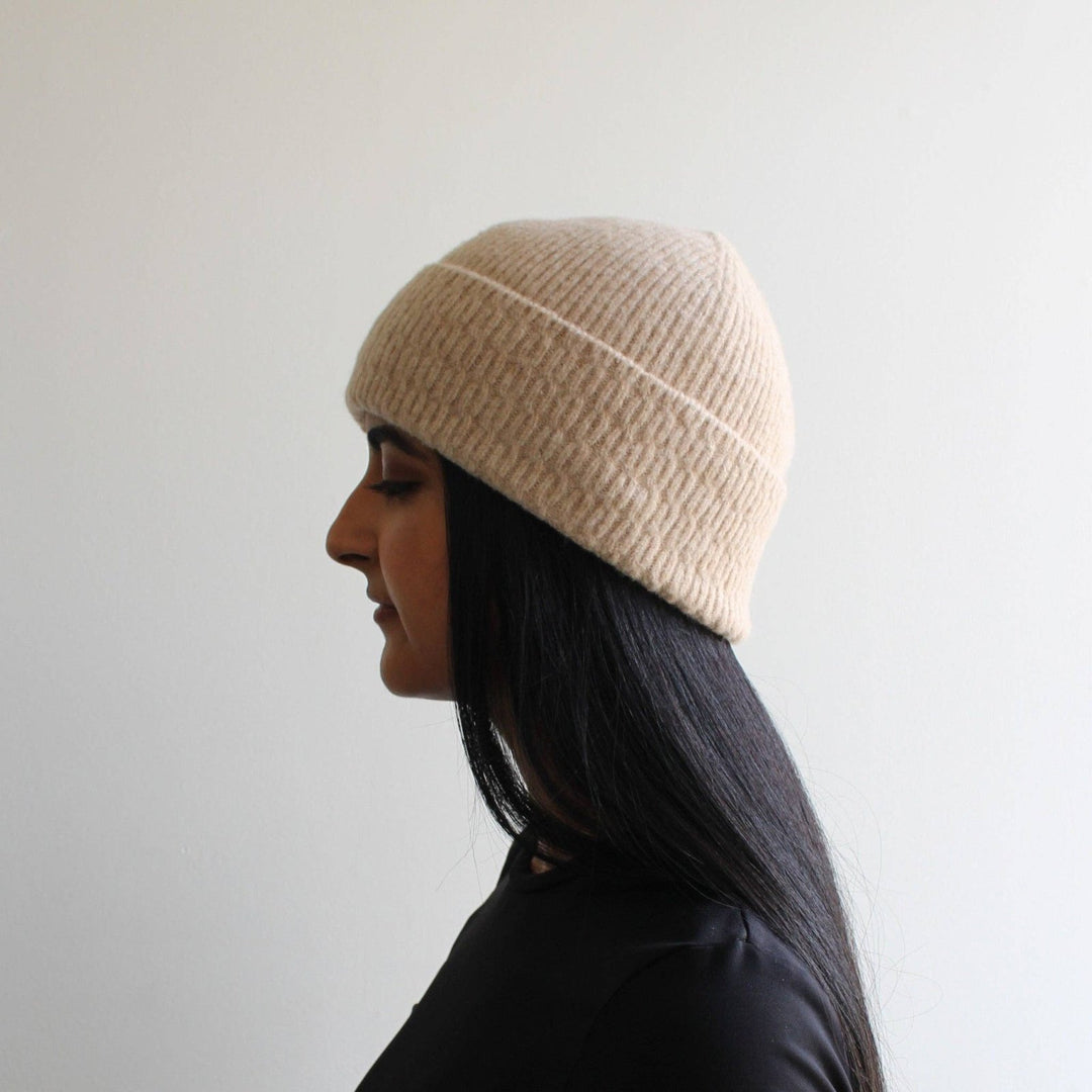 Wool Blend Beanie - Beige - The Daisy Chain