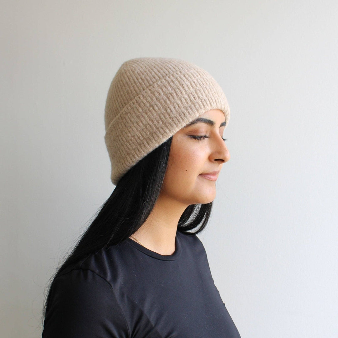 Wool Blend Beanie - Beige - The Daisy Chain