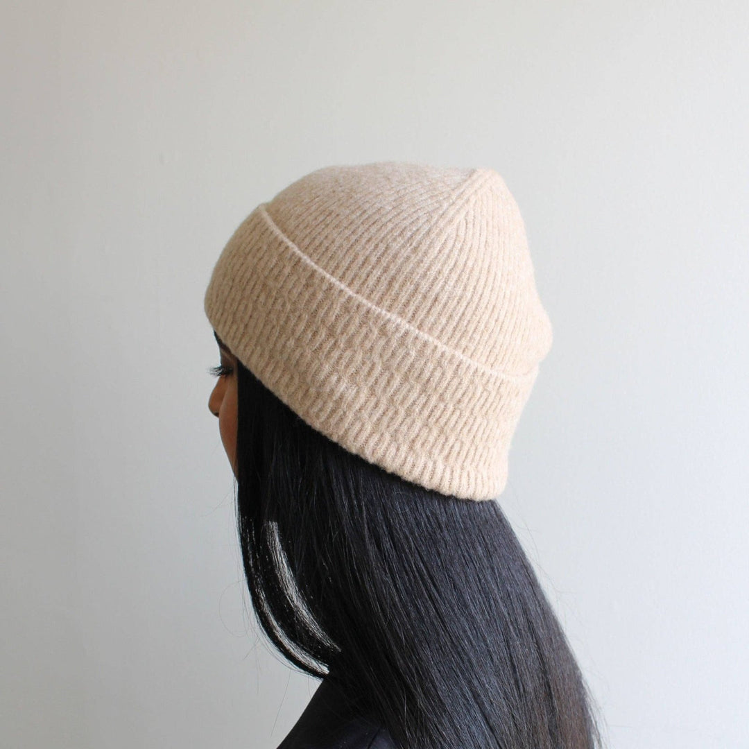 Wool Blend Beanie - Beige - The Daisy Chain
