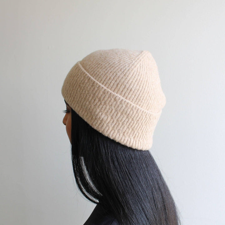 Wool Blend Beanie - Beige - The Daisy Chain