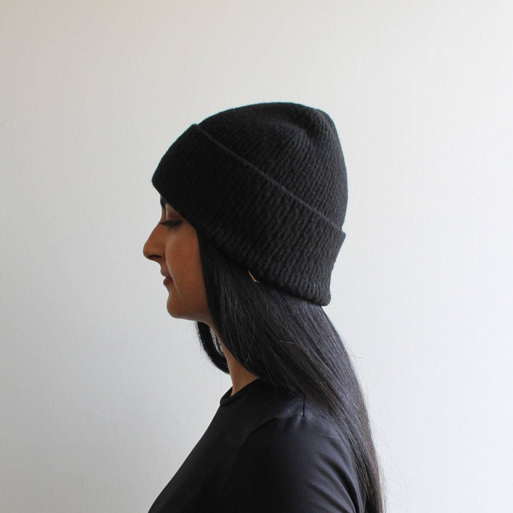 Wool Blend Beanie - Black - The Daisy Chain
