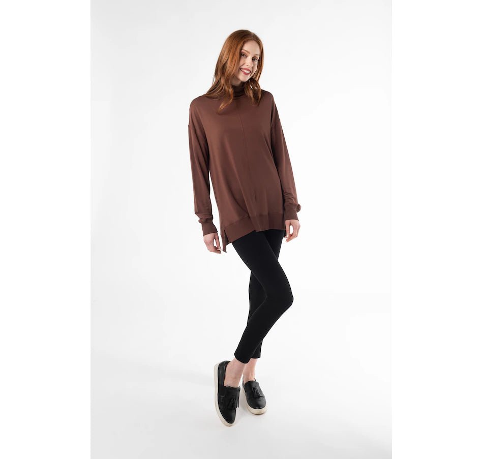 Zia Turtleneck Top - Cocoa - The Daisy Chain