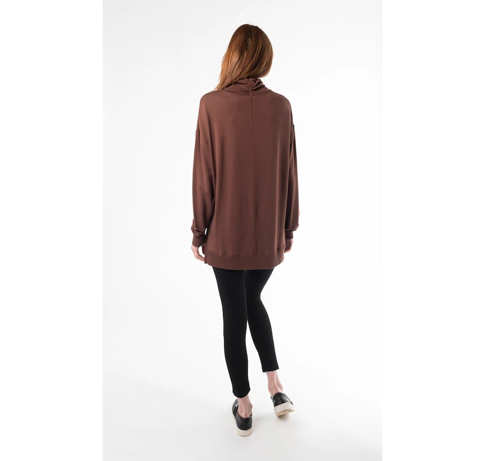 Zia Turtleneck Top - Cocoa - The Daisy Chain