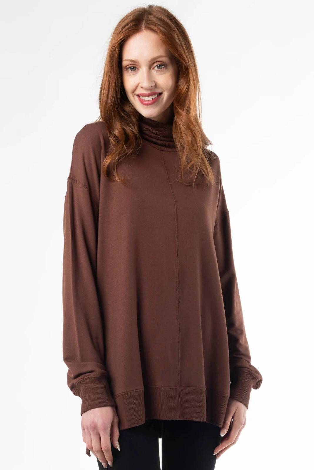Zia Turtleneck Top - Cocoa - The Daisy Chain