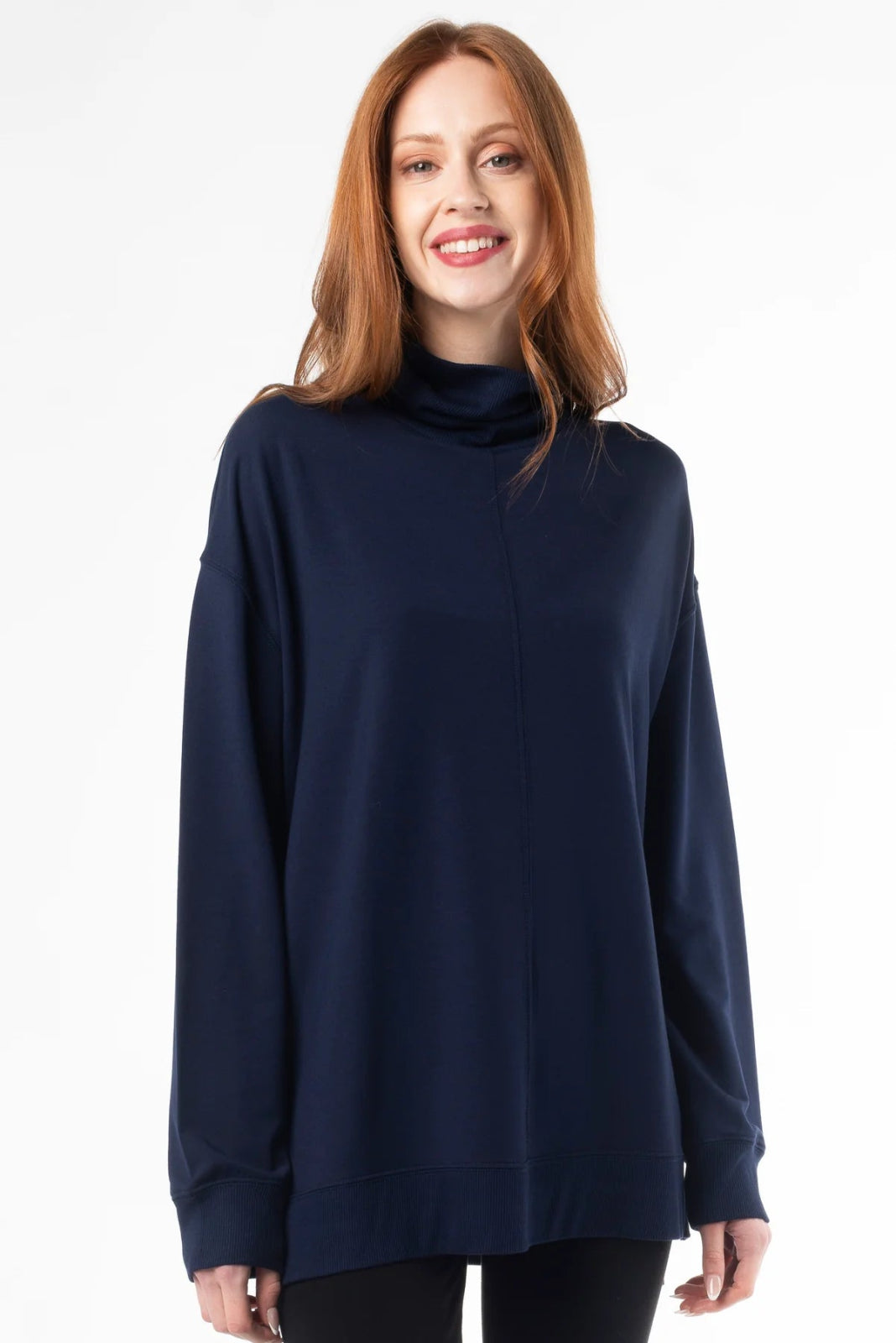 Zia Turtleneck Top - Ink - The Daisy Chain