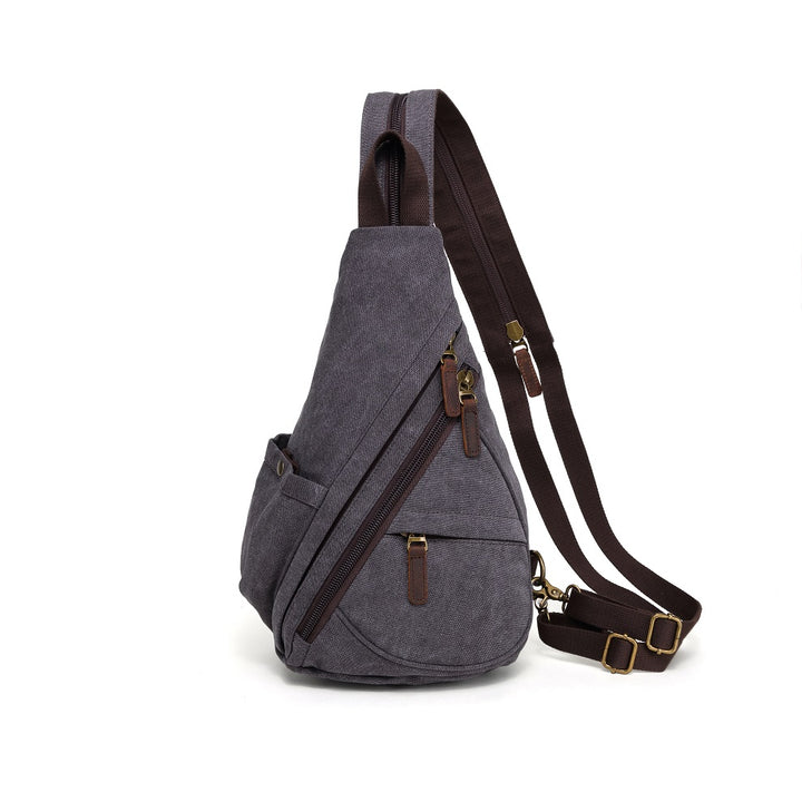 Canvas Sling Back Pack - Charcoal