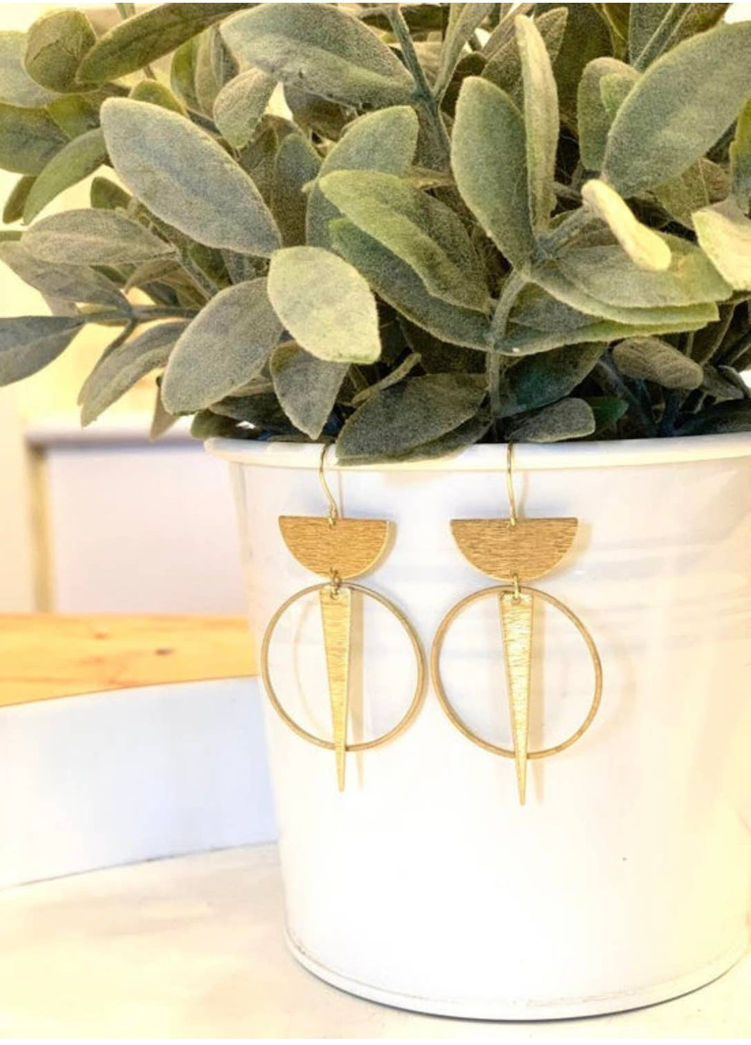 Half Moon With Hoop and Spear: Brass