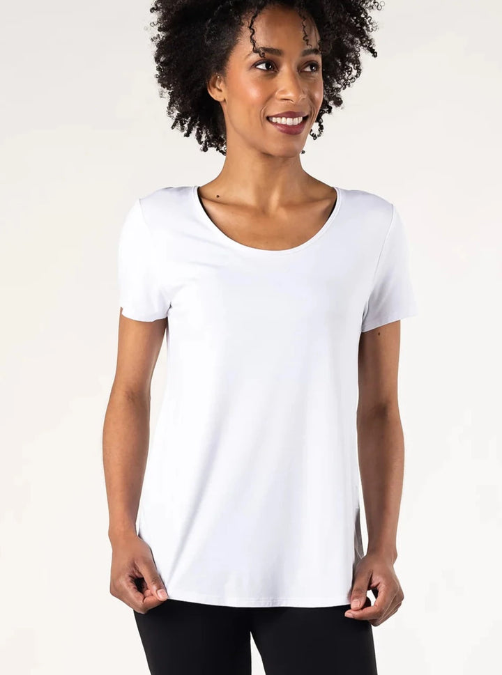 Round Neck Tee - White