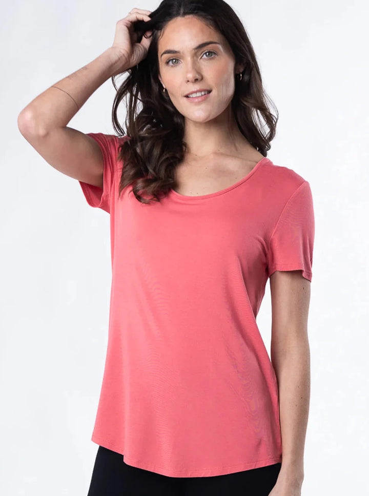 Round Neck Tee - Coral