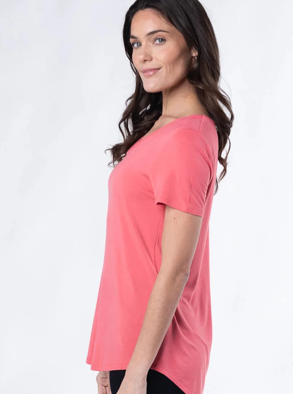 Round Neck Tee - Coral