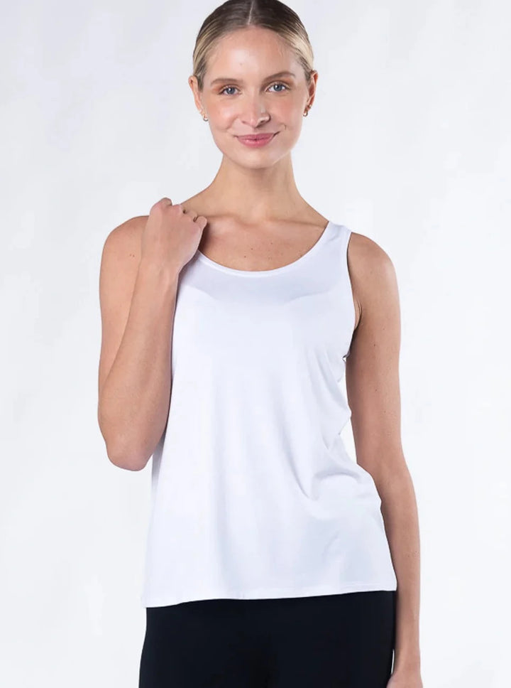 Round Neck Tank - White