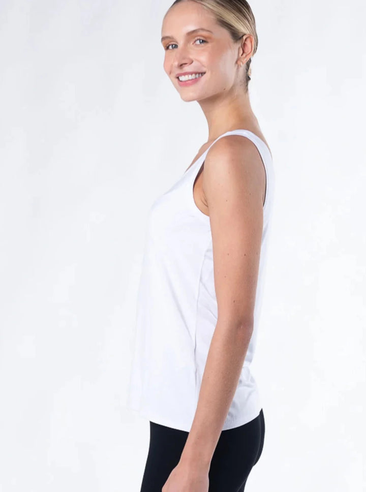 Round Neck Tank - White