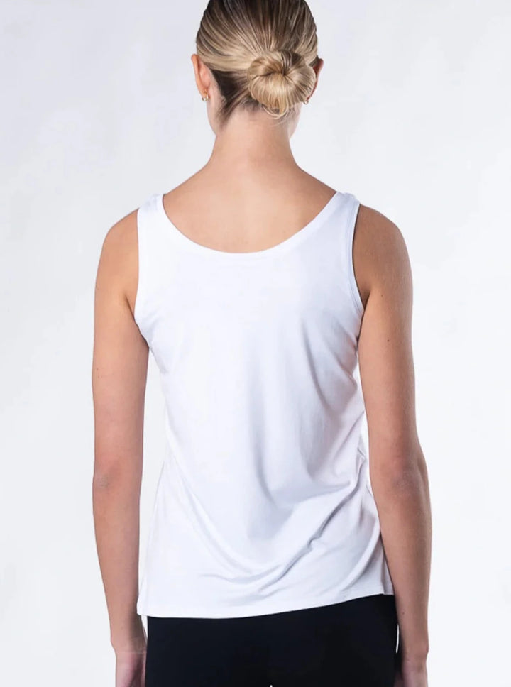 Round Neck Tank - White