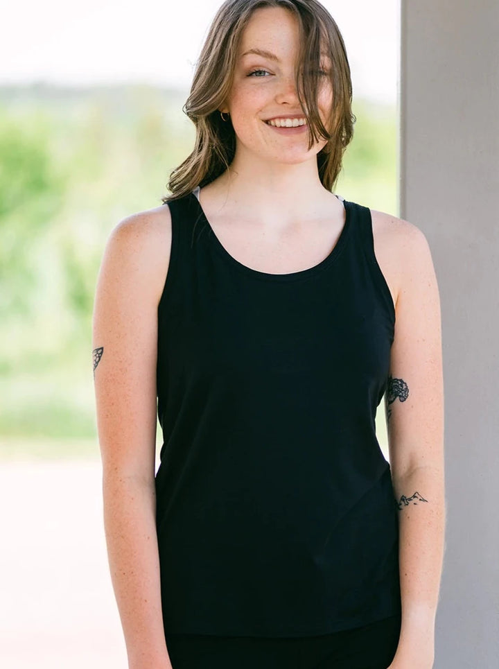 Round Neck Tank - Black