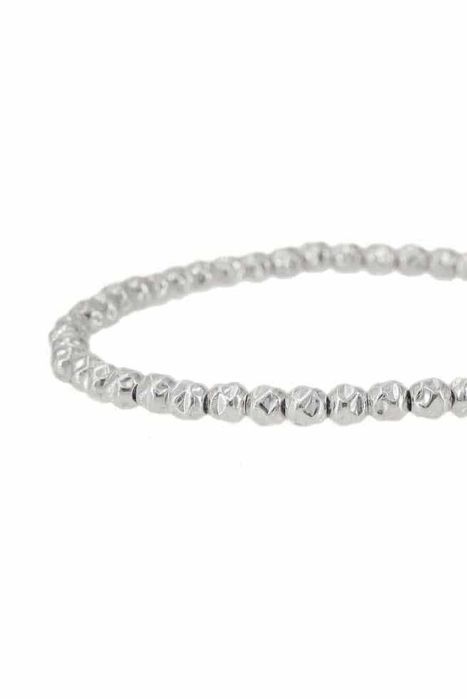 Silver Hammered Bead Bracelet - The Daisy Chain