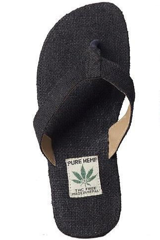 Unisex Hemp Flip Flops - Black - The Daisy Chain