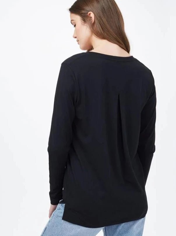V - Neck Long Sleeve - Black - The Daisy Chain